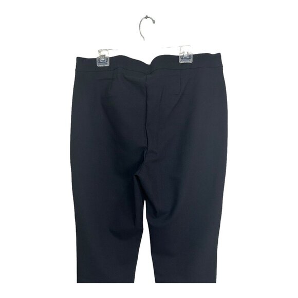 Chicos Ponte Slim Leg Pull On Pants Women 3T Us 16Tall Black Slit Front-Stretch - Picture 13 of 14